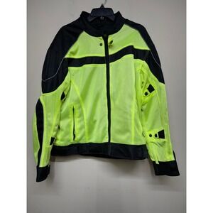 BILT Hi Vis Armor Padded BLM 13 Motorcycle Jacket Mens Large Neon Yellow Black